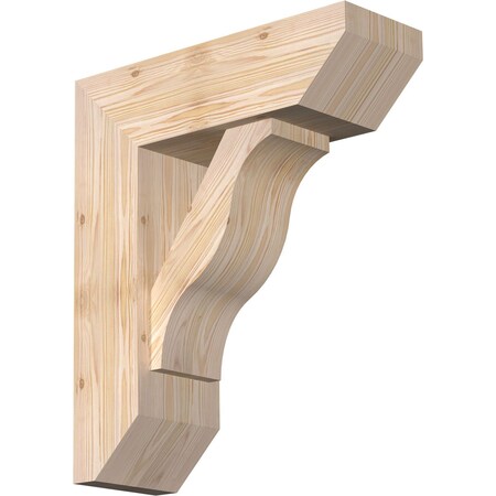 Ekena Millwork Funston Slat Smooth Bracket w/ Offset Brace, Douglas Fir, 7 1/2"W x 22"D x 26"H BKT0806X22X26FST06SDF